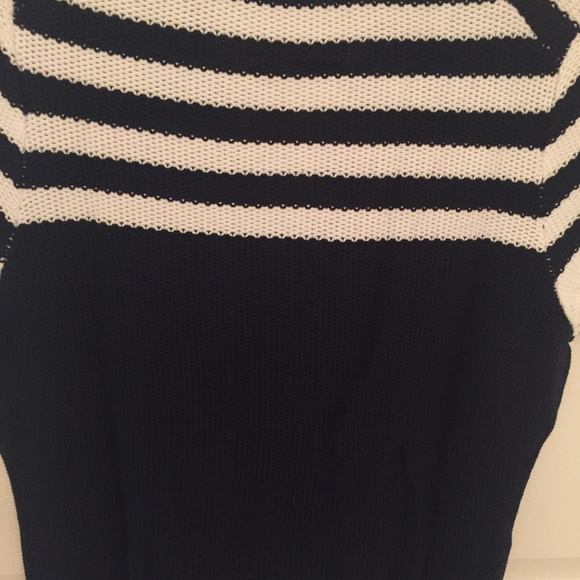 NWT Brooks Brothers' red fleece' navy stripe short sleeve sweater /Medium - Picture 6 of 13